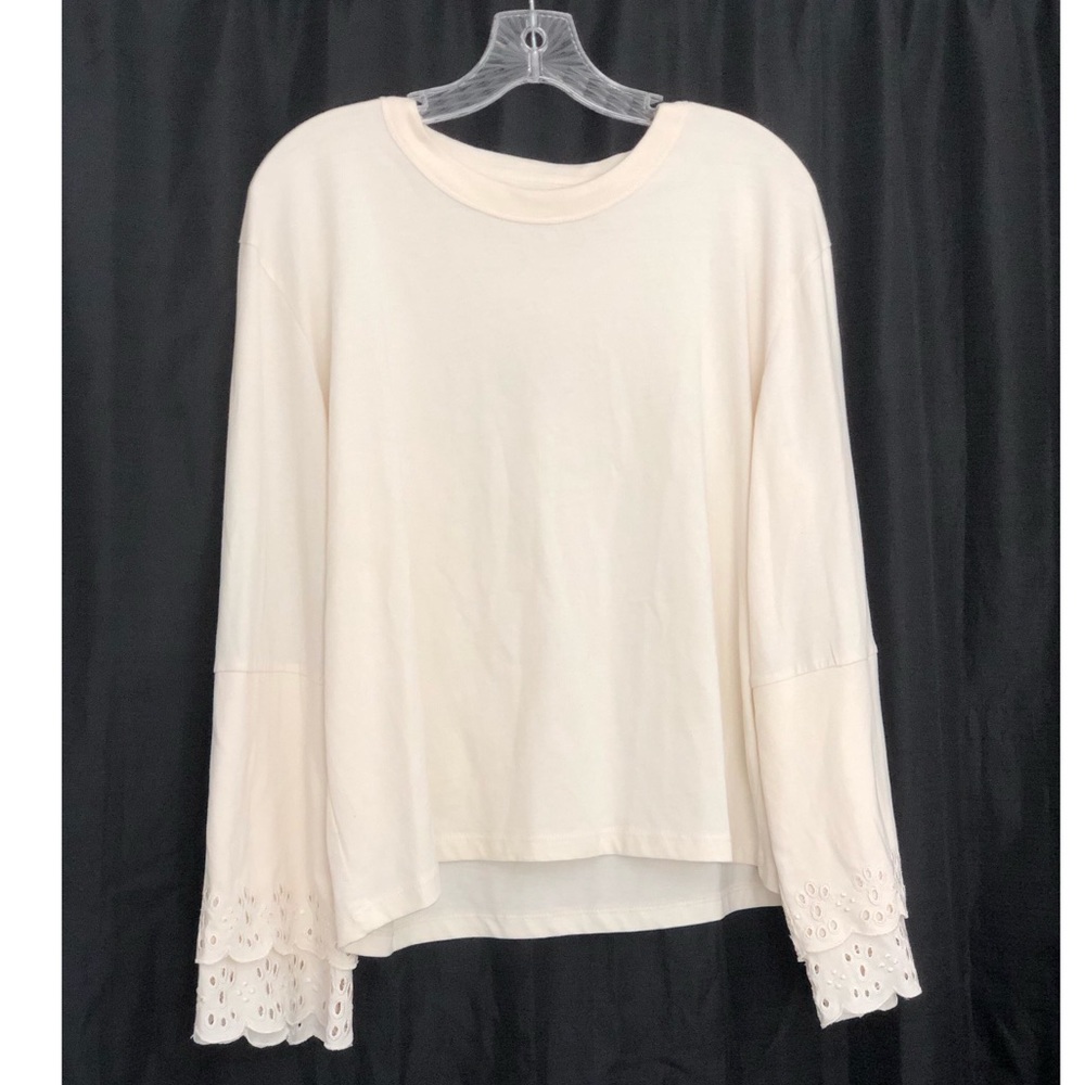 NWT | Madewell Texture Cuff Top | Ivory | L